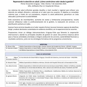 Viernes 7 de noviembre: Repensando la atención en salud: ¿Cómo construimos valor desde la gestión?