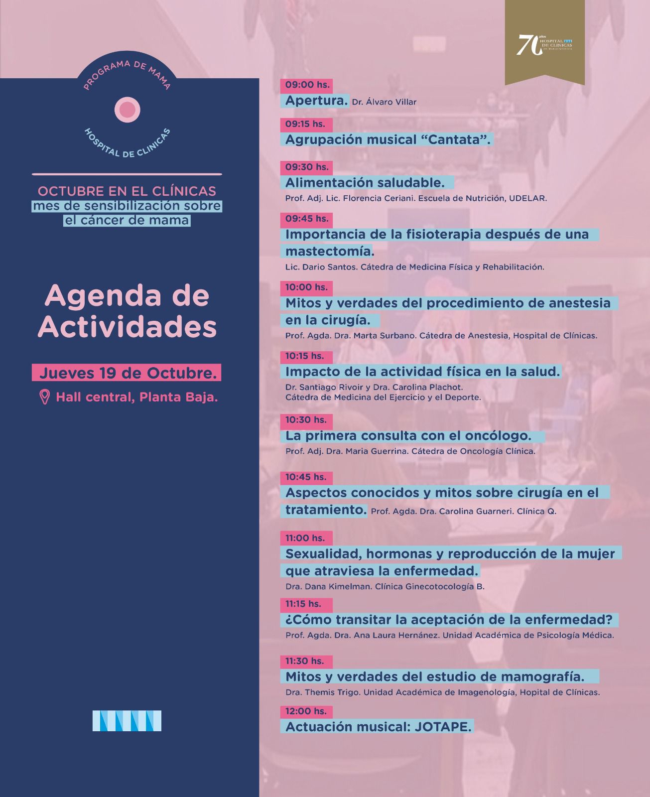Agenda de Actividades jueves 19 de octubre