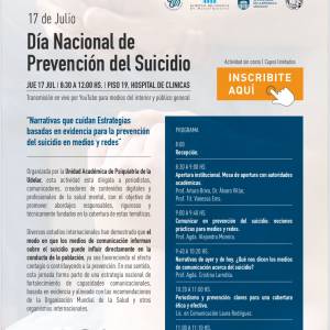 Jueves 17 de julio: Actividad en el marco del Día Nacional de Prevención del Suicidio