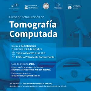 Del 2 de setiembre al 28 de octubre: Curso de actualización en Tomografía Computada