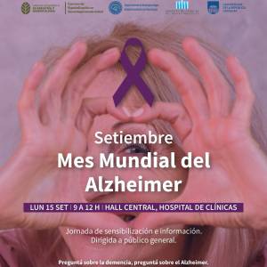 Lunes 15 de setiembre: Jornada de sensibilización e información en el marco del Mes Mundial del Alzheimer 