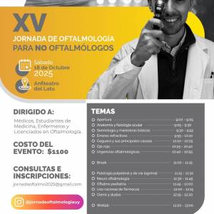Sábado 18 de octubre: XV Jornada de oftalmología para no oftalmólogos
