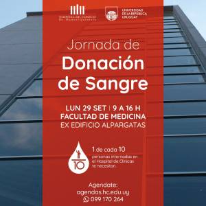 Lunes 29 de setiembre: Jornada de Donación de Sangre