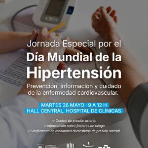 Martes 26 de mayo: Jornada Especial por el Día Mundial de la Hipertensión