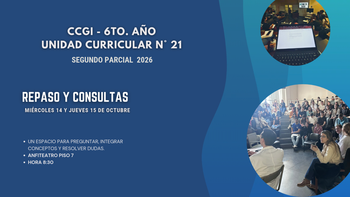 CCGI - 6to. año, Unidad Curricular N° 21 - Segundo Parcial 2026