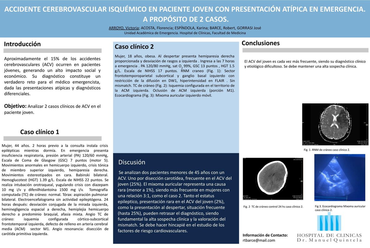 ACCIDENTE CEREBROVASCULAR ISQUÉMICO EN PACIENTE JOVEN CON PRESENTACIÓN ATÍPICA EN EMERGENCIA. A PROPÓSITO DE 2 CASOS
