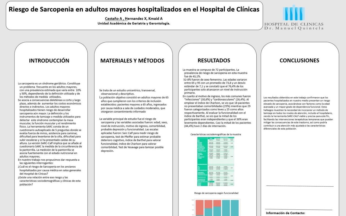 RIESGO DE SARCOPENIA EN ADULTOS MAYORES HOSPITALIZADOS EN EL HOSPITAL DE CLINICAS