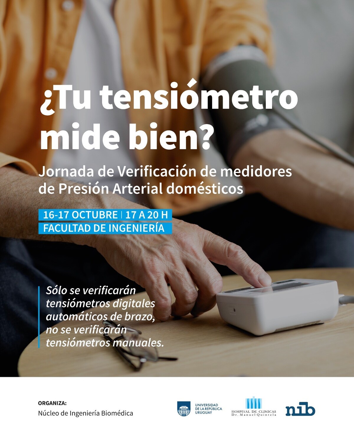16 y 17 de octubre: Jornadas de Verificación de Medidores de Presión Arterial Domésticos